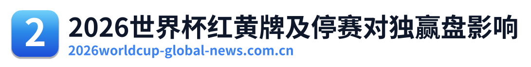 2026世界杯红黄牌及停赛对独赢盘影响